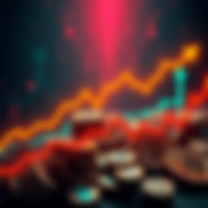 Coin Price Surge After Delisting Graph showing a sharp rise in coin prices following delisting announcements, with arrows indicating upward trends.
