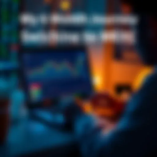 A person analyzing cryptocurrency charts on a laptop with exchange logos of Coinbase and MEXC visible