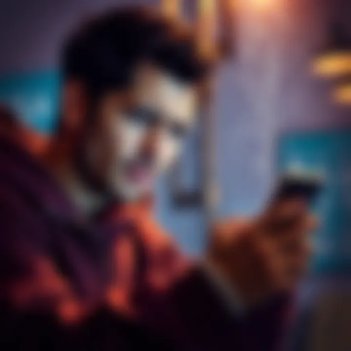 User looking frustrated while trying to access frozen Coinbase account on a smartphone