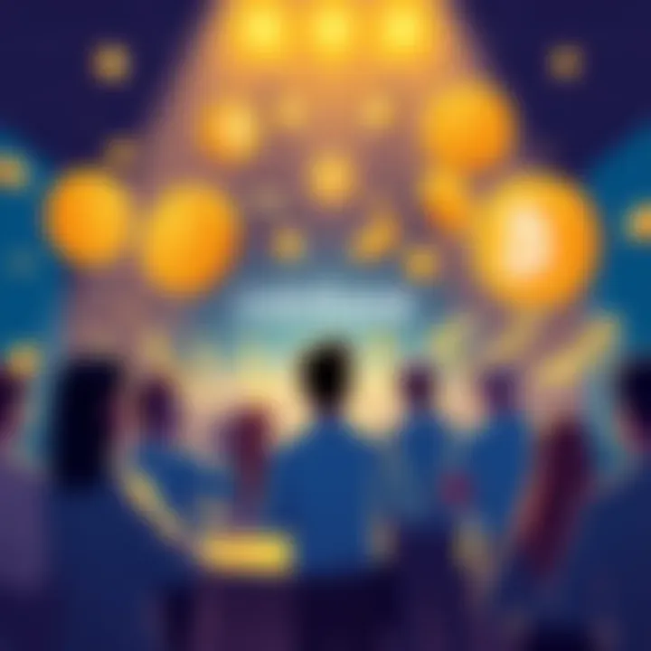Illustration of people discussing bonuses for Coinbase and Kraken, with images of money and logos of both platforms.