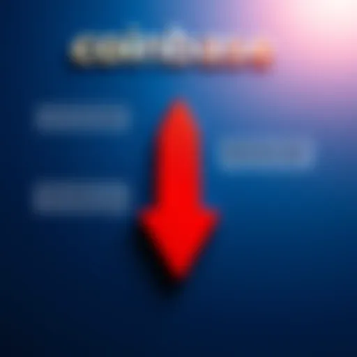 A graphic showing a Coinbase logo with a downward arrow, symbolizing layoffs and market challenges, while David Lazarus's critical comments on Bitcoin are highlighted in text bubbles.