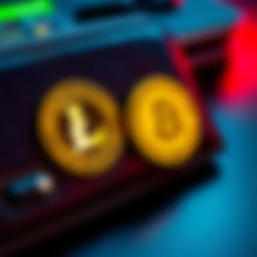 A Coinbase wallet displaying Litecoin and Dogecoin logos, indicating removal of support.