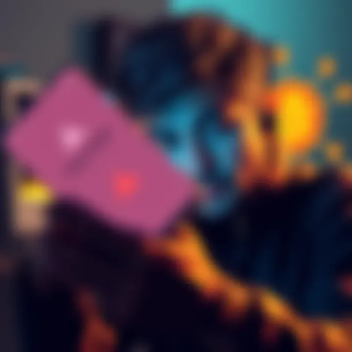 A person looking at a warning alert on their phone about Coinbase scams, with a concerned expression. The background shows a computer and cryptocurrency symbols.