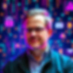 Coinkite's CTO Peter Gray with a backdrop of digital currency symbols and data breaches, highlighting the $114 million Coldcard hack