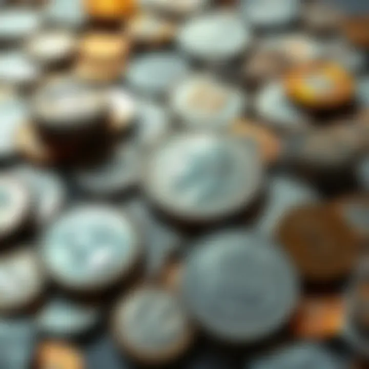 A collection of silver coins, rare proof coins, and a large play nickel spread out on a table after the $1,000 HD hunt