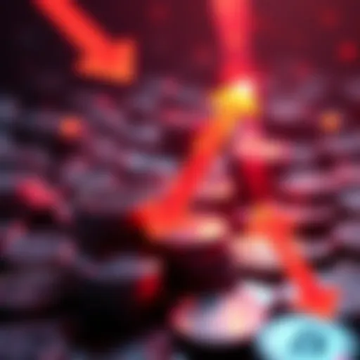 A visual representation of coins with arrows indicating ownership shift and liquidity dynamics in the market