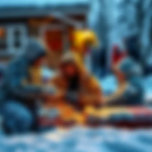 Residents preparing for severe cold and icy conditions with blankets and warm clothes