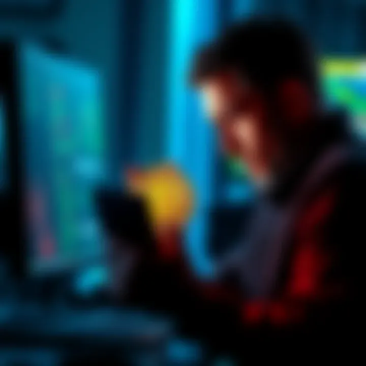 A worried Bitcoin user looks at their wallet on a computer screen, reflecting concern over recent security issues with COLDCARD.