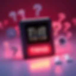 A ColdCard hardware wallet with a digital display showing security metrics, surrounded by question marks symbolizing doubts about its True Random Number Generator claims. Ledger and Trezor logos in th...