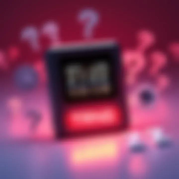 A ColdCard hardware wallet with a digital display showing security metrics, surrounded by question marks symbolizing doubts about its True Random Number Generator claims. Ledger and Trezor logos in th...