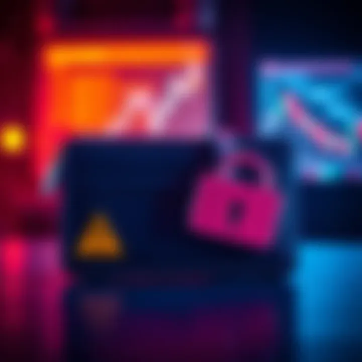 A Coldcard wallet displayed with caution symbols and a digital lock, indicating security risks after hacking incidents