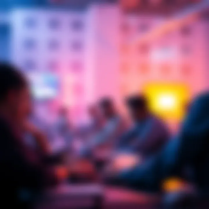 Group of people in Bangalore working together on laptops during a hackathon