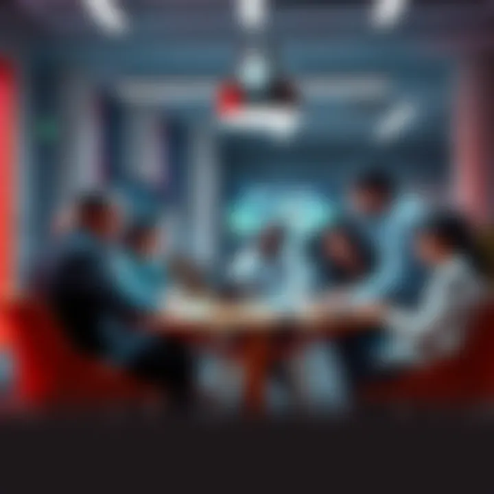 A group of diverse individuals sitting around a table discussing ideas and sharing notes, representing teamwork and partnership in 2026