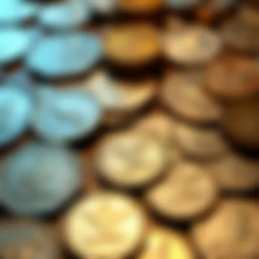 A display of key date Libertads and rare Kookaburra coins laid out for sale, highlighting their impressive designs and shiny finishes.