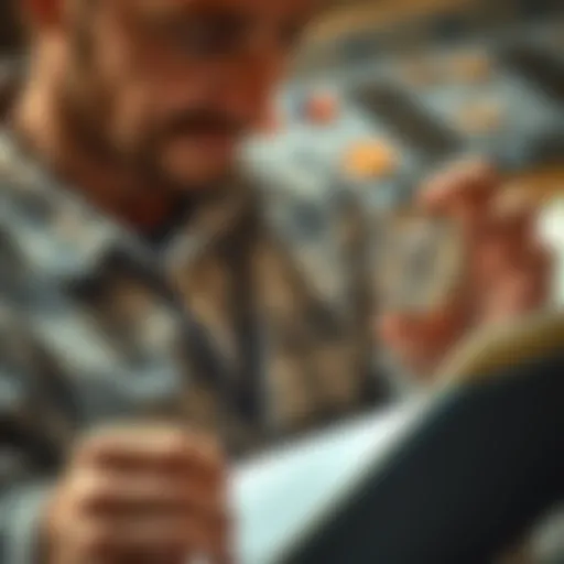 A novice collector examining Roman bronze coins, holding one in hand while looking at reference books and online resources for identification.