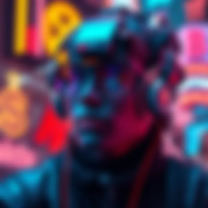 Colorful NFTs Art A collection of vibrant digital art pieces representing NFTs, showcasing various styles and themes.