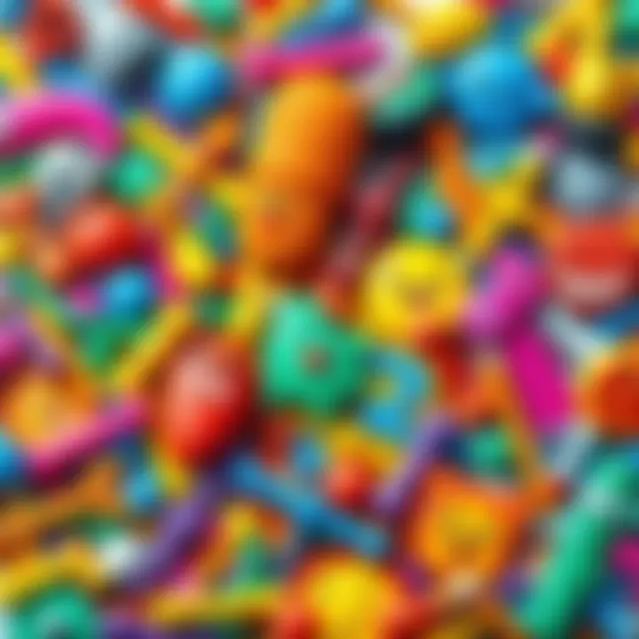 Colorful Doodle Characters A vibrant mix of doodles showing various recognizable characters in bright colors.