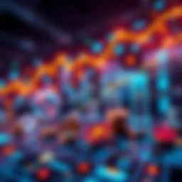 A visual representation of digital asset growth with icons for blockchain, cryptocurrency, and investment trends.