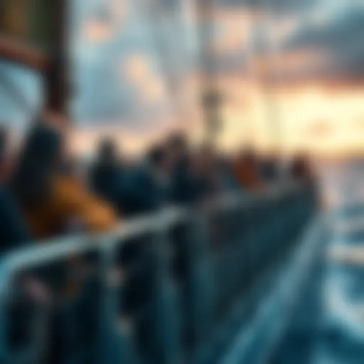 A group of people on a ship, showing determination and unity as they face challenges together.