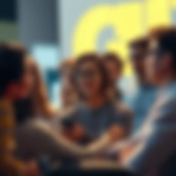 A group of people discussing and sharing thoughts about the future developments of etc, some looking concerned while others appear hopeful.