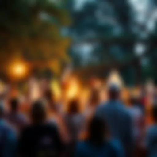 A group of people gathered in a park celebrating Lord Saylor's impact with banners and smiles.