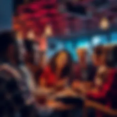 Group of diverse people sharing thoughts in a lively discussion