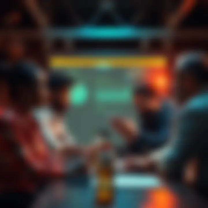 A group of neighbors discussing safety measures at a community meeting.