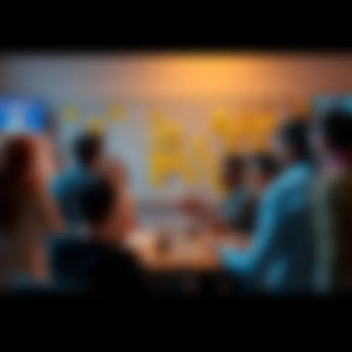 A collage of community members discussing and brainstorming creative new names for Plot Strength, with ideas written on sticky notes and a whiteboard in the background.