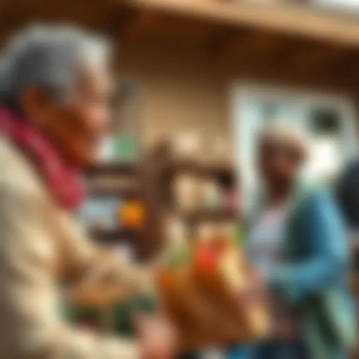 A person helping a neighbor with groceries, showcasing community spirit and generosity.