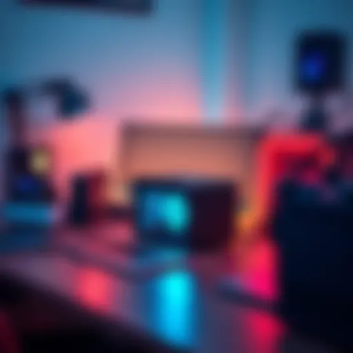 A compact solo miner device placed on a neat desk setup, surrounded by a laptop and mining equipment.