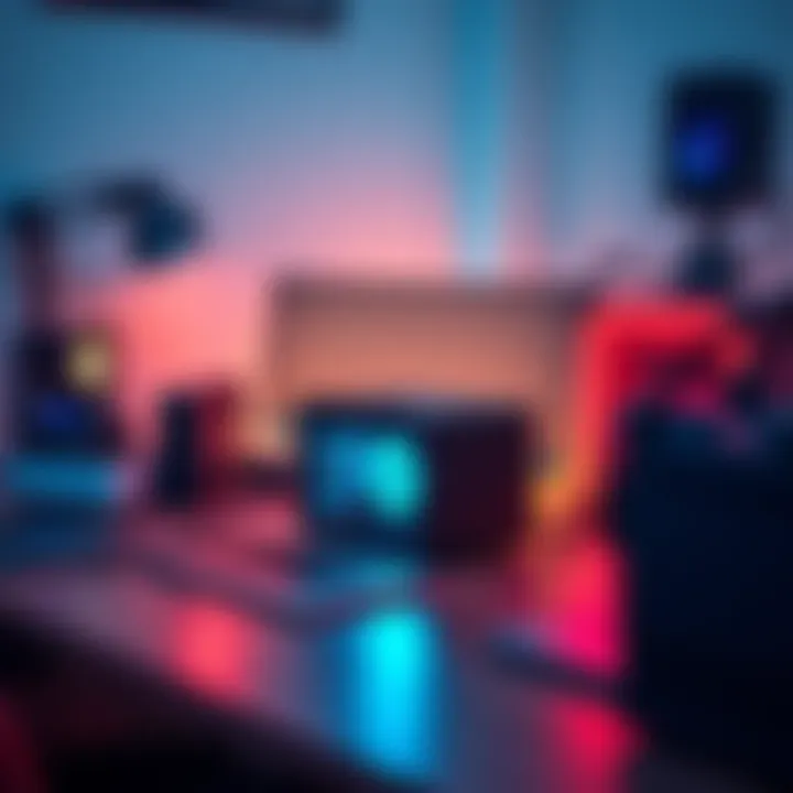 Compact Solo Miner on Desk A compact solo miner device placed on a neat desk setup, surrounded by a laptop and mining equipment.