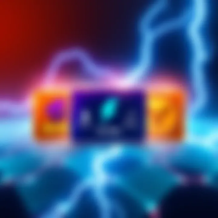 A graphic showing various Lightning wallets like Strike, Breez, and Muun with icons representing features like transactions and fees.