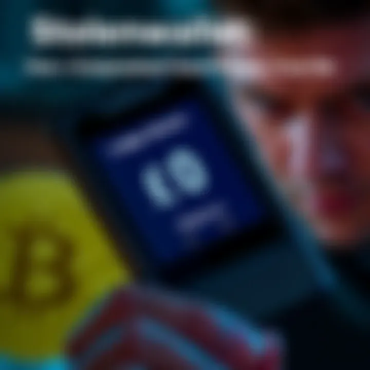 A close-up of a Ledger Wallet displaying a £0 balance on its screen, with a distressed person in the background contemplating their lost bitcoin.