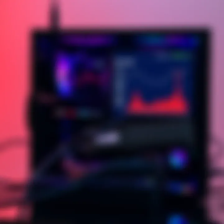 Computer setup with 9950X and DDR5 RAM A desktop computer showing the 9950X CPU and DDR5 RAM modules, with performance metrics displayed on the screen, illustrating mining performance challenges.