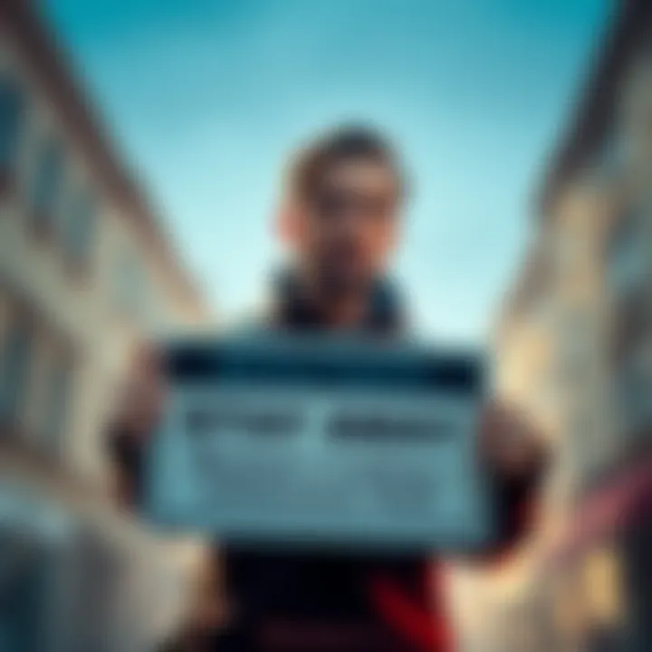 A frustrated European citizen holding a sign that warns to stay away from Bitstamp, symbolizing blocked trading and withdrawals