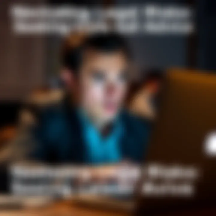 A person expressing worry while looking at a laptop, symbolizing legal concerns in cryptocurrency use