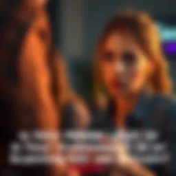 A woman looks worried while talking to a friend about his Bitcoin investment story