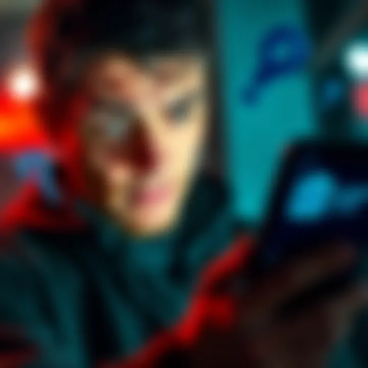 A person looking at a 0% loan offer on their smartphone with a worried expression, surrounded by question marks.