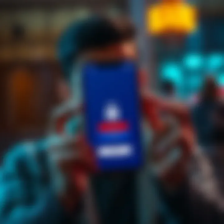 A person looking worried while holding a smartphone displaying a bank login screen, symbolizing concerns about sharing bank credentials.