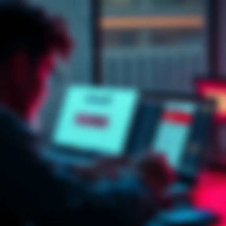 Confused user looking at closed account A frustrated person staring at a laptop screen showing a closed account notice from Revolut