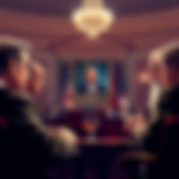 Lawmakers debating the stalled CLARITY Bill with crypto graphics in the background