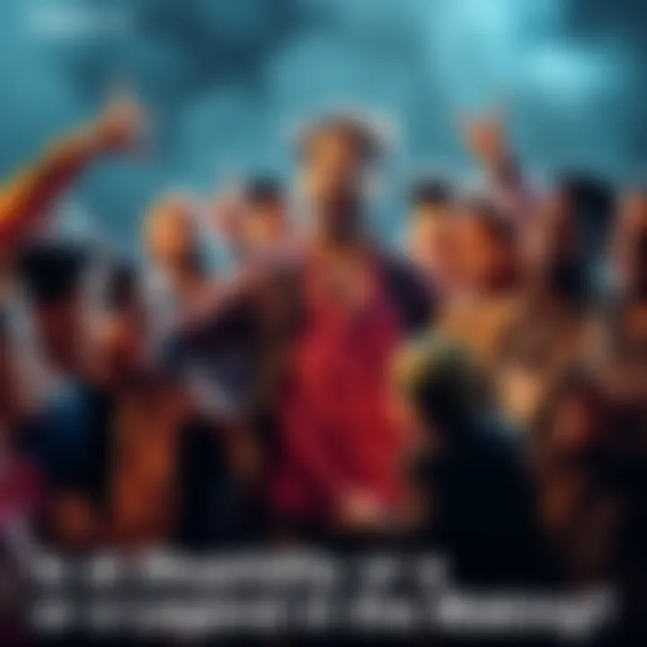 A group of people debating passionately, with one person taking bold action at the center, sparking discussions around peak stupidity or legend in the making.