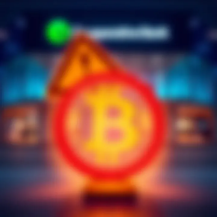 A graphic showing the Co-operative Bank logo with a warning sign and Bitcoin symbol, indicating a restriction on cryptocurrency payments to prevent fraud.