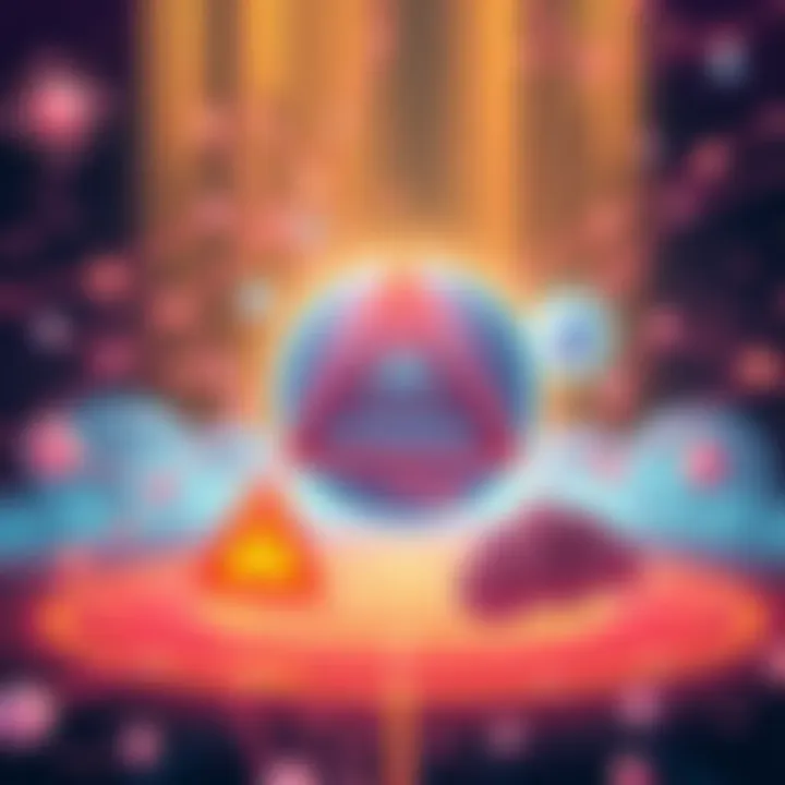 Illustration showing Cosmos network icon with a warning sign indicating outage affecting ATOM transactions