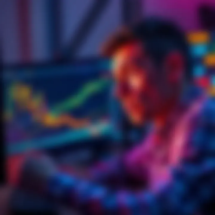 Costly DeFi Mistakes A person looking worried while reviewing financial graphs on a computer screen, symbolizing mistakes in decentralized finance.