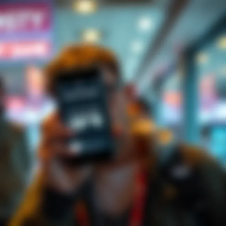 A person looks at a smartphone displaying a low price for internet hotspot services, looking skeptical about the offer