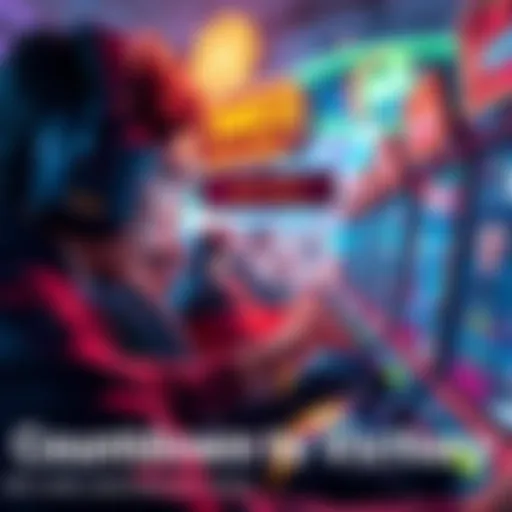 A gaming scene showing a player focused on mini games with a timer indicating one week left for competition. Bright colors and engaging graphics depict excitement and urgency.