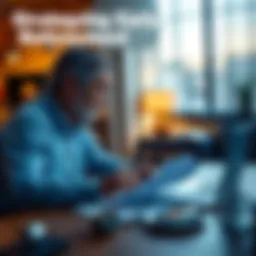 A couple discussing their early retirement strategy with financial documents and a laptop on the table.