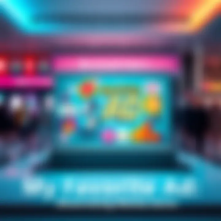 A vibrant advertisement showcasing a clever marketing concept with colorful graphics and engaging visuals that captures attention.