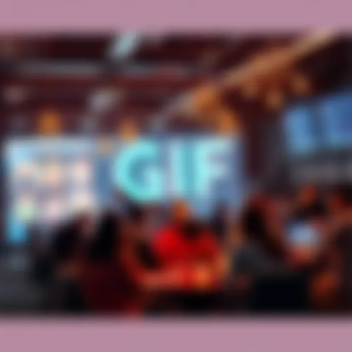 People brainstorming and sharing ideas for GIFs on social media